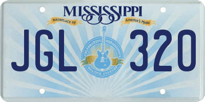 MS license plate JGL320