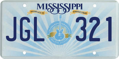 MS license plate JGL321