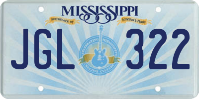 MS license plate JGL322