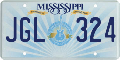 MS license plate JGL324