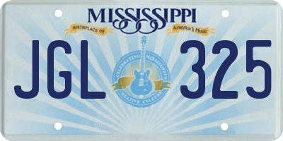 MS license plate JGL325