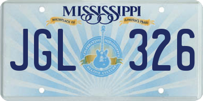 MS license plate JGL326