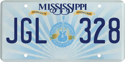 MS license plate JGL328