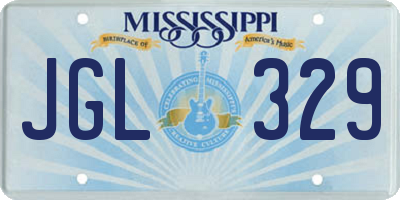 MS license plate JGL329