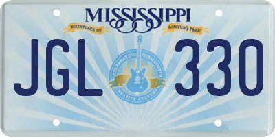 MS license plate JGL330