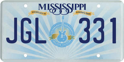 MS license plate JGL331
