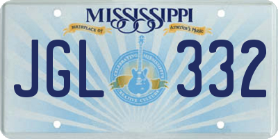 MS license plate JGL332
