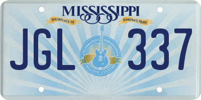 MS license plate JGL337