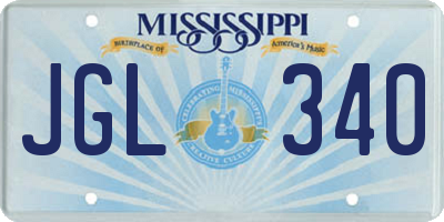 MS license plate JGL340