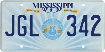 MS license plate JGL342