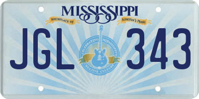 MS license plate JGL343