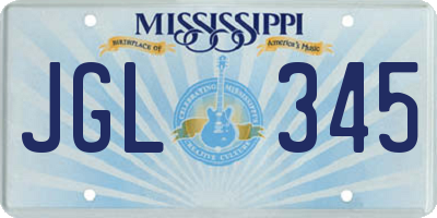 MS license plate JGL345