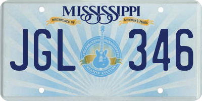MS license plate JGL346