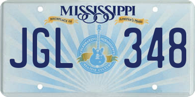 MS license plate JGL348