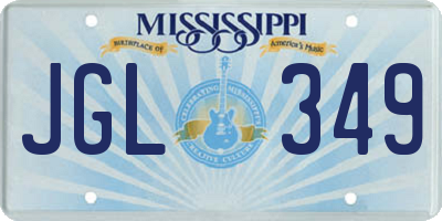 MS license plate JGL349