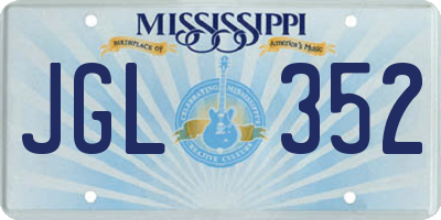 MS license plate JGL352