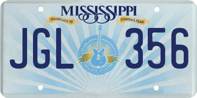 MS license plate JGL356