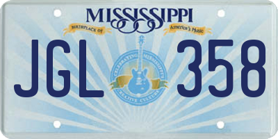 MS license plate JGL358