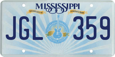 MS license plate JGL359