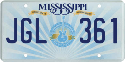 MS license plate JGL361