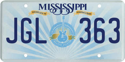 MS license plate JGL363