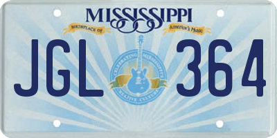 MS license plate JGL364