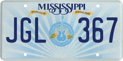MS license plate JGL367