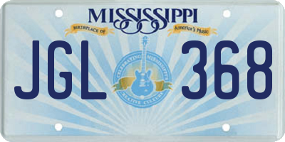 MS license plate JGL368