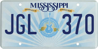 MS license plate JGL370
