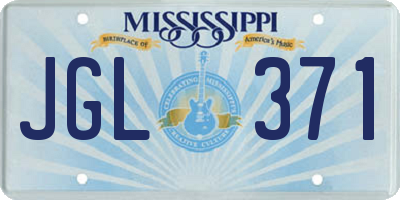 MS license plate JGL371