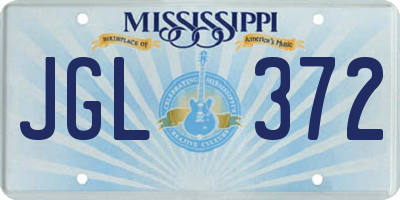 MS license plate JGL372