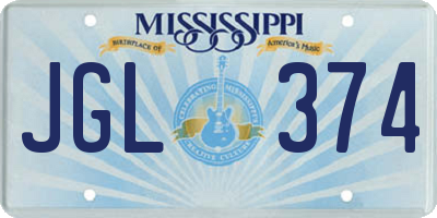 MS license plate JGL374