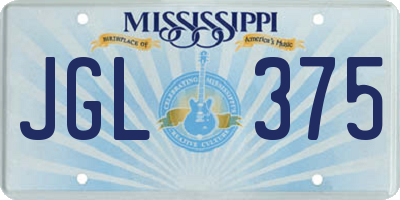 MS license plate JGL375