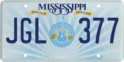 MS license plate JGL377