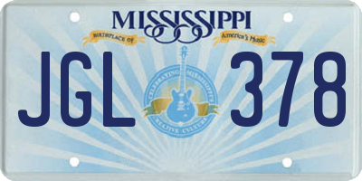 MS license plate JGL378