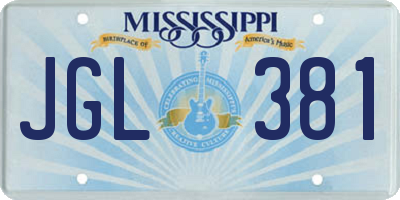 MS license plate JGL381