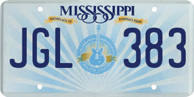 MS license plate JGL383