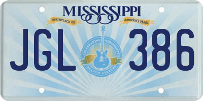 MS license plate JGL386
