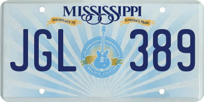 MS license plate JGL389
