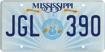 MS license plate JGL390