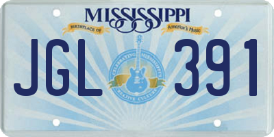 MS license plate JGL391