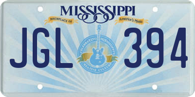 MS license plate JGL394