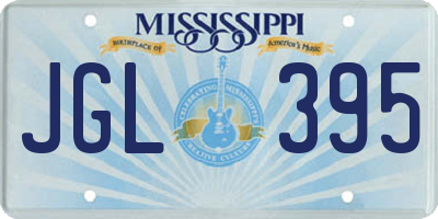 MS license plate JGL395