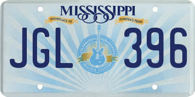 MS license plate JGL396