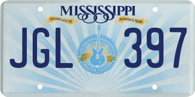 MS license plate JGL397