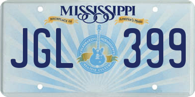 MS license plate JGL399