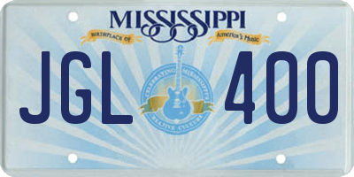 MS license plate JGL400