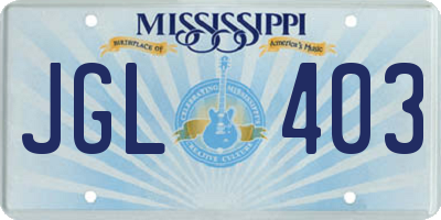 MS license plate JGL403