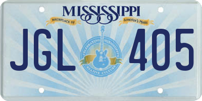 MS license plate JGL405