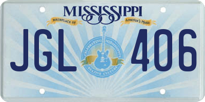 MS license plate JGL406